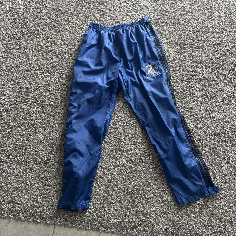 Vintage 90s Genuine Stuff Kentucky Wildcats Windbreaker Track Pants Large Blue